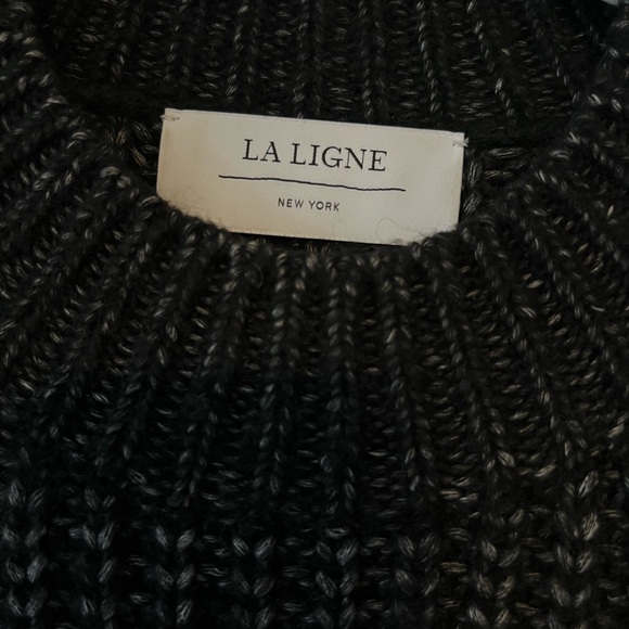 La Ligne Black and Red Wide-Stripe Chunky Crew Sweater - Picture 3 of 5